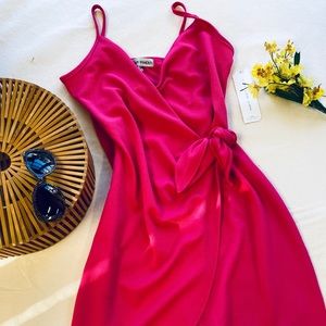 New, Fuchsia wrap dress